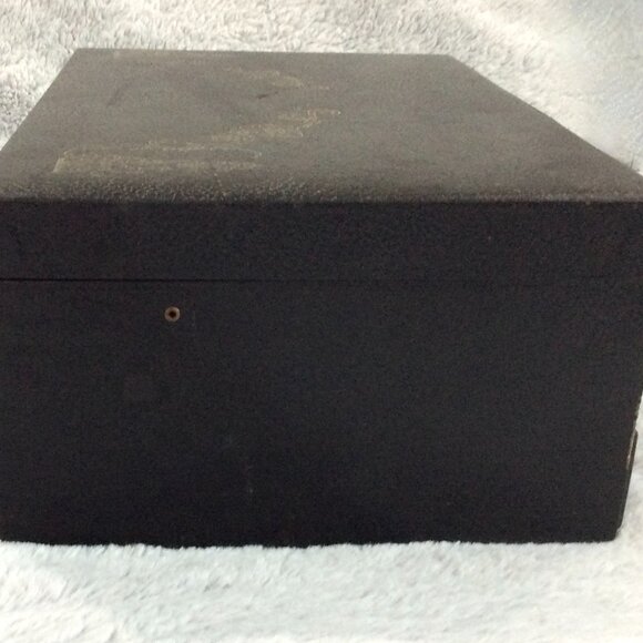 Antique Leather & Wood Victorian Jewelry Box w/Pull-Out Drawer & Mirror - Picture 7 of 11